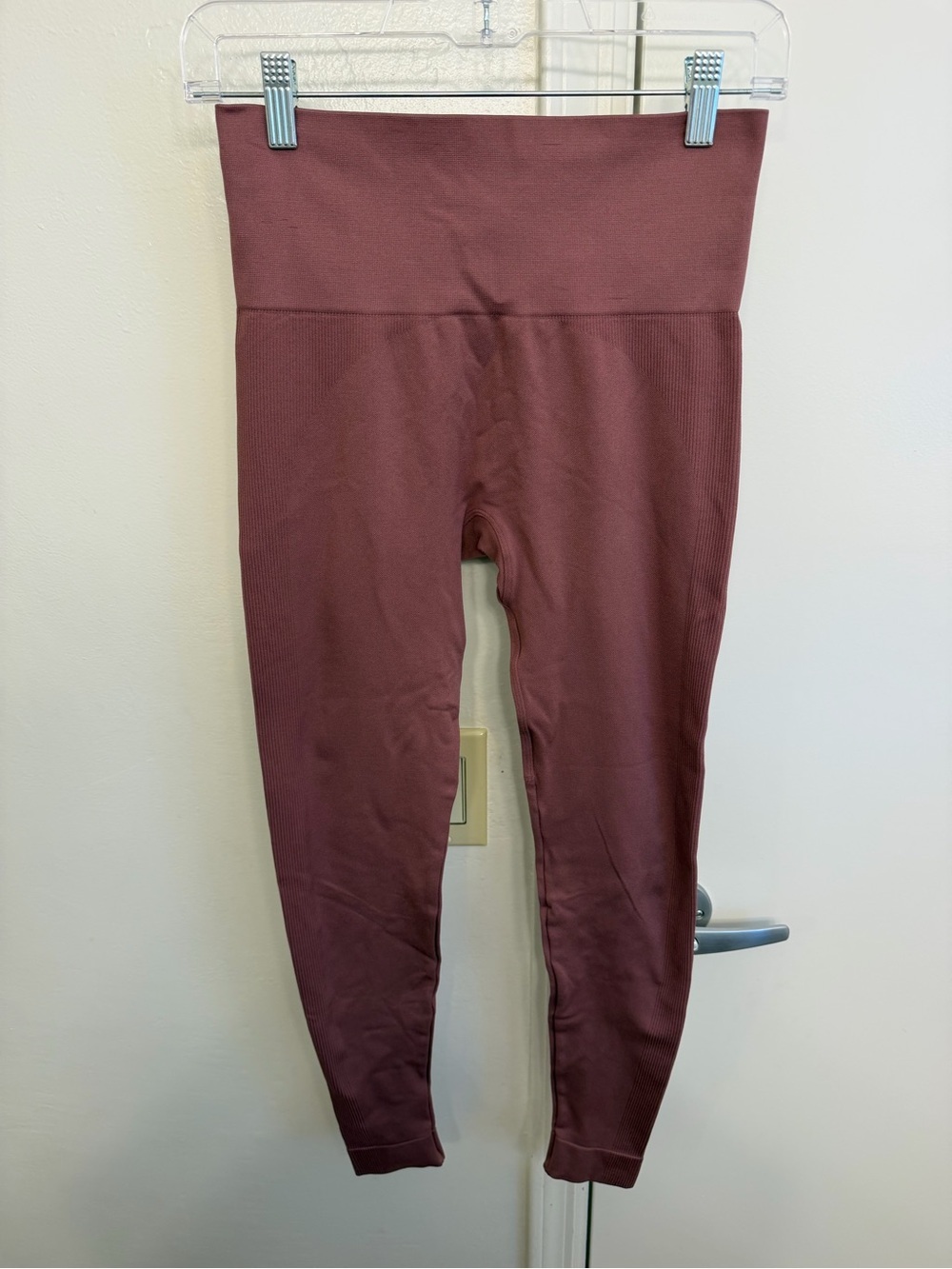 SET Active Ribbed Side Leggings in Dusty Mauve Pink Size Medium